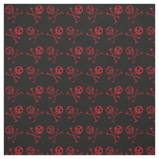 Red Cartoon Skull Pattern Stoff (Muster)