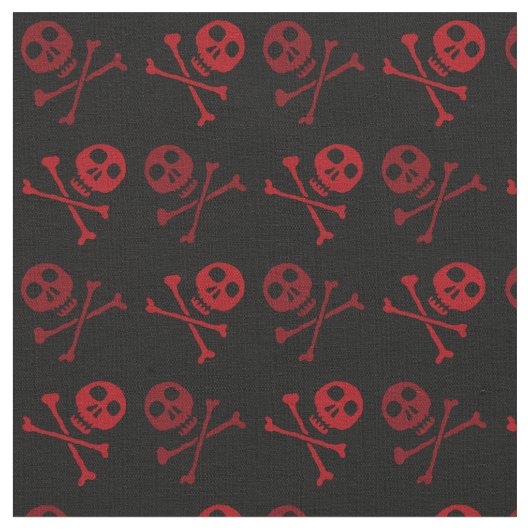 Red Cartoon Skull Pattern Stoff (Nahaufnahme)