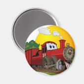 Red Cartoon Steam Motor Magnet (Vorderseite/Rückseite)