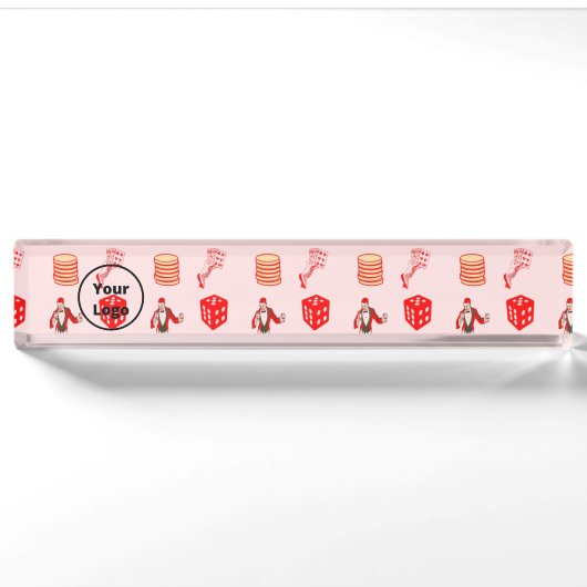 Red casino business pattern namensplakette (Vorderseite)