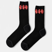 Red Casino Dice Gambler Socken (Linkes Detail)