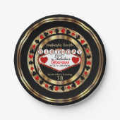 Red Casino Poker Chip Geburtstagsparty Pappteller (Vorderseite)