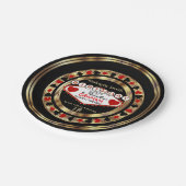Red Casino Poker Chip Geburtstagsparty Pappteller (Schrägansicht)
