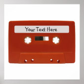 Red Cassette Tape individuell anpassbares Poster (Vorne)
