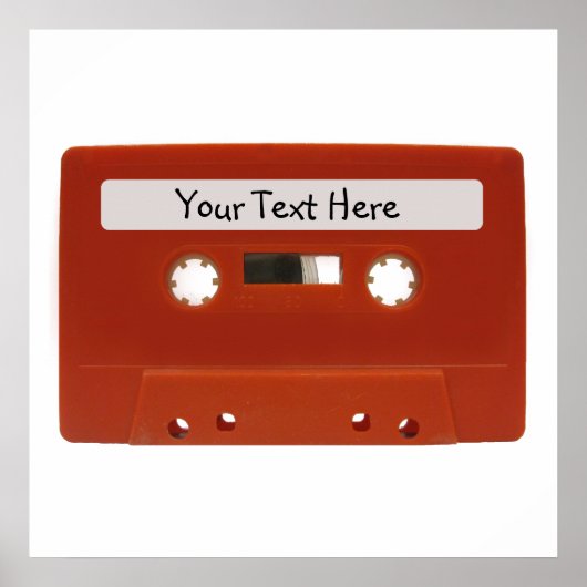 Red Cassette Tape individuell anpassbares Poster (Vorne)