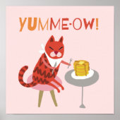 Red Cat Eating Pancakes Poster (Vorne)