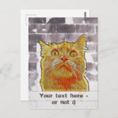 Red Cat in Trouble. Postkarte (Vorne/Hinten)