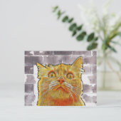 Red Cat in Trouble. Postkarte (Stehend Vorderseite)