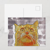 Red Cat in Trouble. Postkarte (Vorne/Hinten)