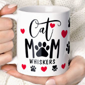 Red Cat Mama Pawprint Personalisiert Pet Foto Kaffeetasse