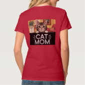 Red Cat Mama V-Neck T - Shirt (Rückseite)