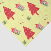 Red Cat Santa Xmas tree Nahtloses Muster Seidenpapier (Detail)