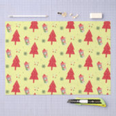 Red Cat Santa Xmas tree Nahtloses Muster Seidenpapier (Handwerk)