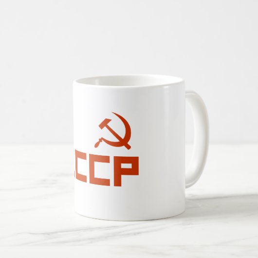 Red CCCP Hammer and Sickle Kaffeetasse (VorderseiteRechts)