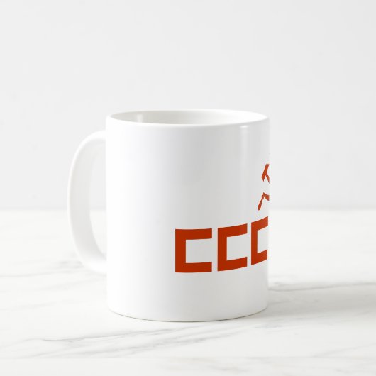 Red CCCP Hammer and Sickle Kaffeetasse (Vorderseite Links)