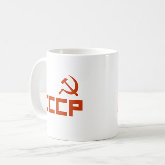 Red CCCP Hammer and Sickle Kaffeetasse (Vorderseite Links)