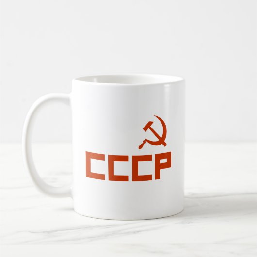 Red CCCP Hammer and Sickle Kaffeetasse (Links)