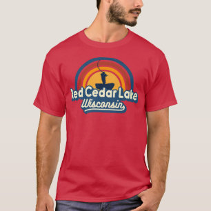 Red Cedar Lake Bootfahren Vintage Fischerei T-Shirt