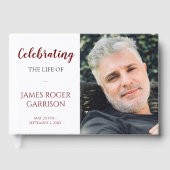 Red Celebration of Life Memorial Foto Gästebuch (Vorderseite)