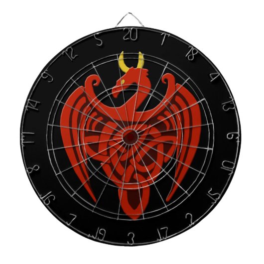 Red Celtic Dragon Dartscheibe (vorne)
