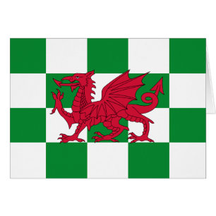 Red Celtic Dragon Flag Checkered Mystical Creative