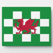 Red Celtic Dragon Flag Checkered Mystical Creative Fotoplatte (Vorderseite)