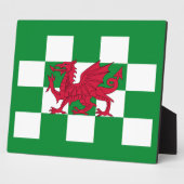 Red Celtic Dragon Flag Checkered Mystical Creative Fotoplatte (Seite)