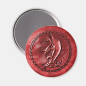 Red Celtic Dragon Magnet (Vorderseite/Rückseite)