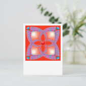 Red Celtic Heart Fraktal Pattern Postkarte (Stehend Vorderseite)