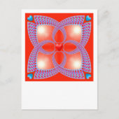 Red Celtic Heart Fraktal Pattern Postkarte (Vorderseite)