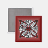Red Celtic Knot Original Art Magnet (Vorderseite/Rückseite)