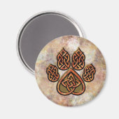 Red Celtic Pawprint Magnet (Vorderseite/Rückseite)