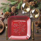 Red Ceramic Look Apple Tree Pappteller