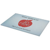 Red Chag Sameach Apple Glass Schneidebrett (Ecke)