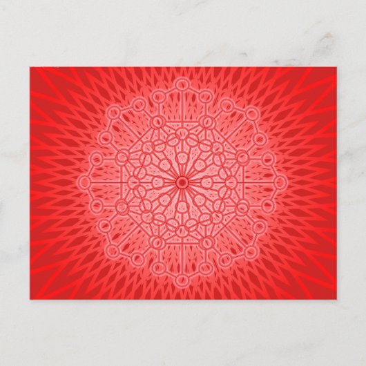 Red Chakra Mandala Sacred Geometry Postkarte (Vorderseite)