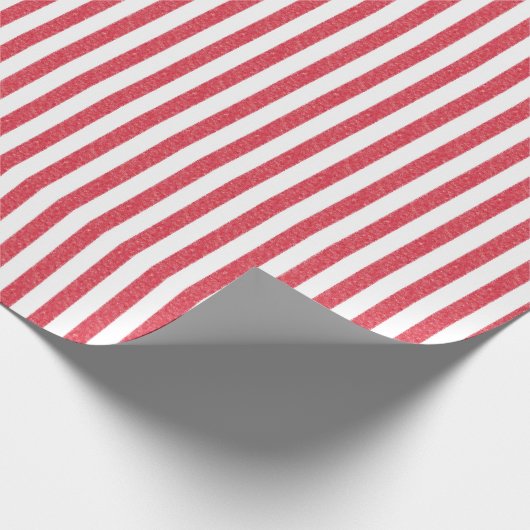 Red Chalk Stripes Geschenkpapier (Ecke)