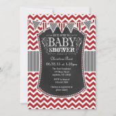 Red Chalkboard Zickzack Baby Dusche einladen Einladung (Vorderseite)