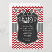 Red Chalkboard Zickzack Baby Dusche einladen Einladung (Vorne/Hinten)