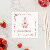 Red Champagne Tower Wedding Custom Serviette (Beispiel)