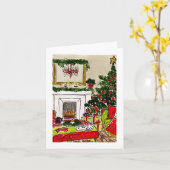 Red Chandelier Holiday Kamin Karte (Gelbe Blume)