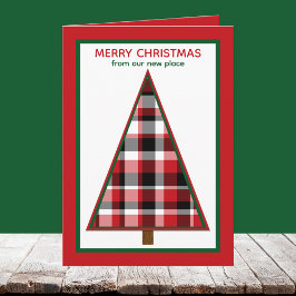 Red Change of Address Holiday Moving Announcement  Feiertagskarte