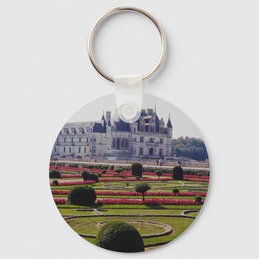 Red Chateau de Chenonceaux, Frankreich Blume Schlüsselanhänger (Vorderseite)