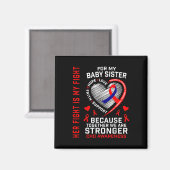 Red Chd Awareness Baby Schwester Herzerkrankung Ma Magnet (Vorderseite/Rückseite)