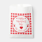 Red Check Red Hearts Valentine's Day Geschenktütchen (Vorderseite)