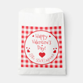 Red Check Red Hearts Valentine's Day Geschenktütchen