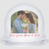 Red Check Red Hearts Valentine's Day PHOTO Schneekugeln (Rückseite)