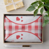 Red Check Red Hearts Valentine's Day Seidenpapier (Geschenk)