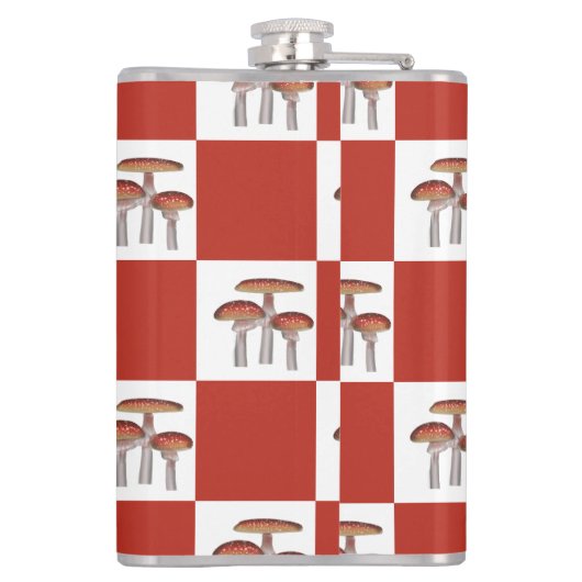 Red check with mushroom flachmann (Rückseite)
