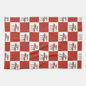 Red check with mushroom geschirrtuch (Horizontal)