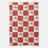Red check with mushroom geschirrtuch (Vertikal)
